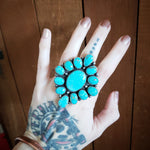 Turquoise Statement Cluster Ring