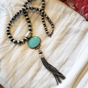 Turquoise Tassel Necklace SALE