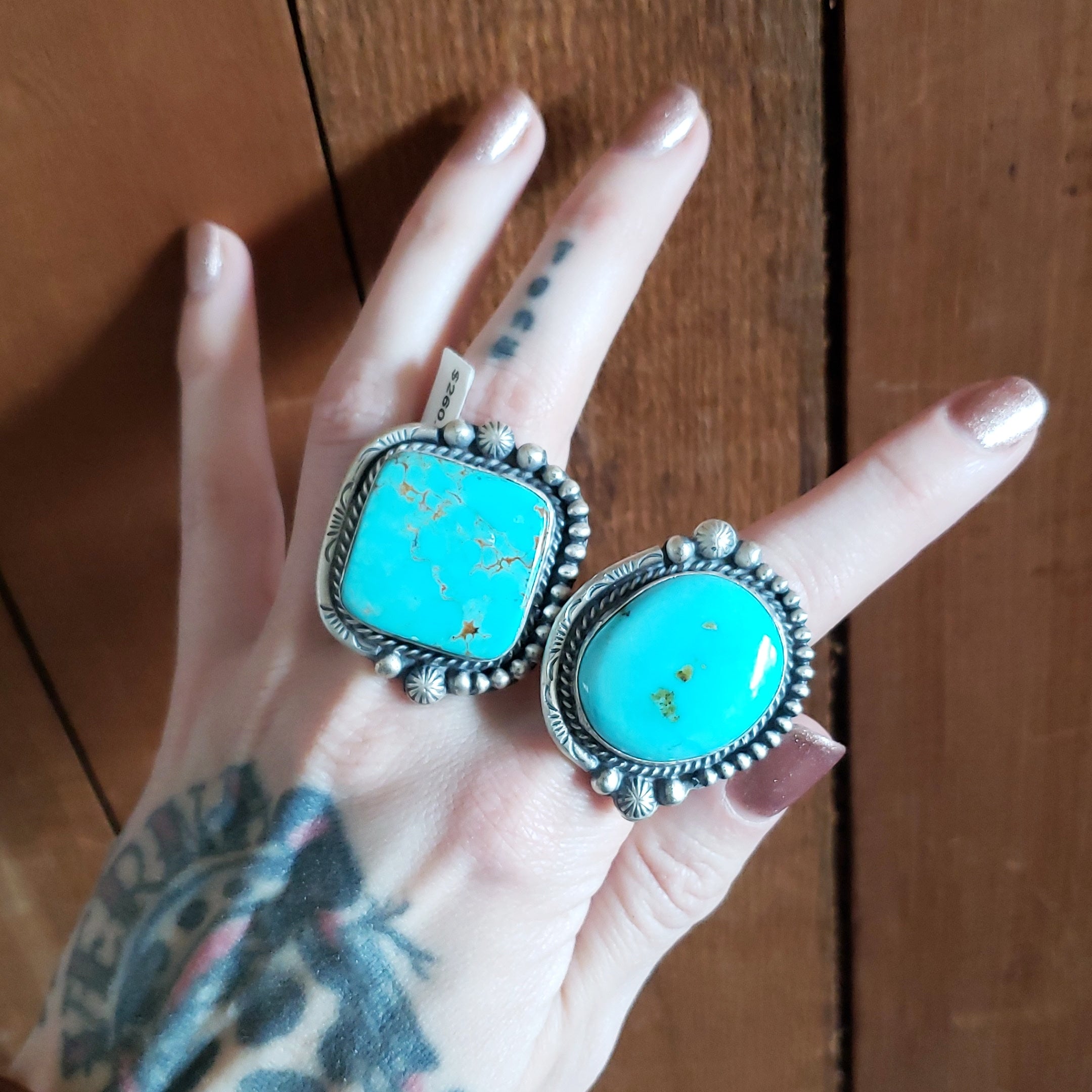 Size 10 Turquoise Ring on Right SALE